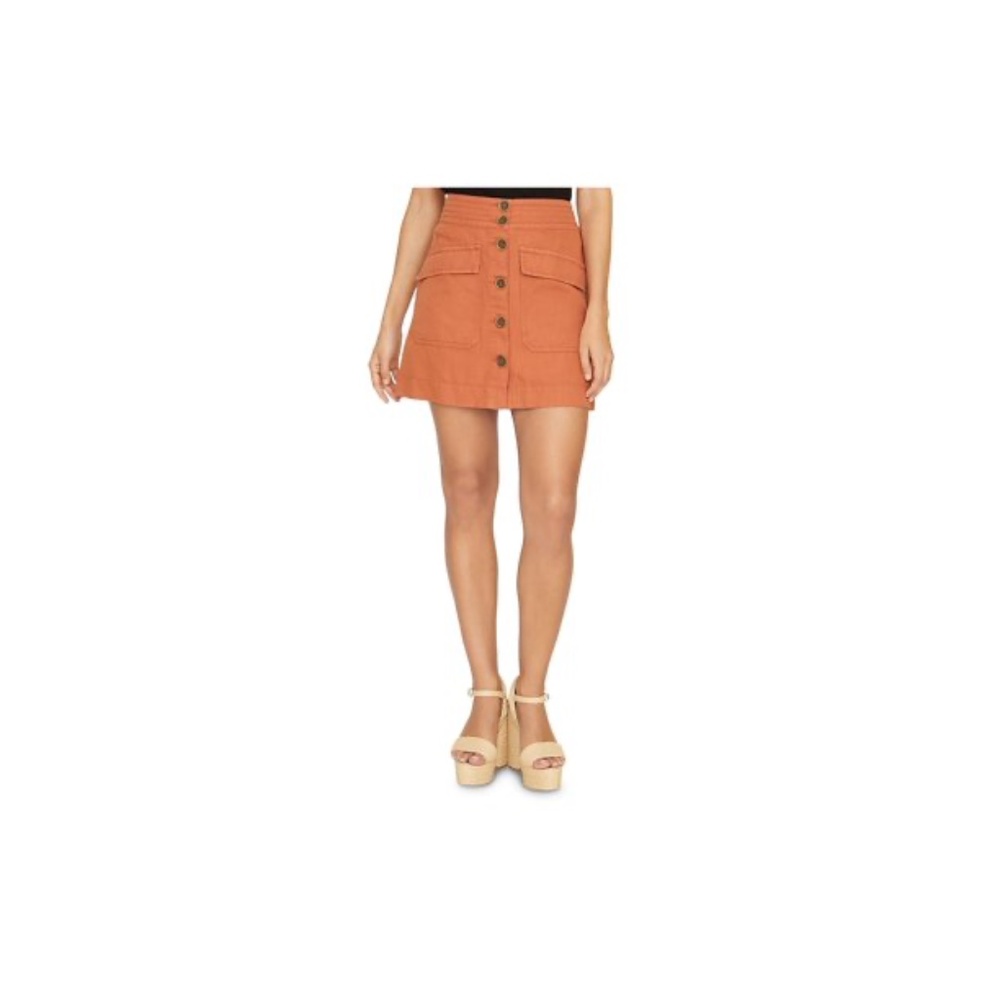Sanctuary Womens Utility‎ Mini Skirt Orange L